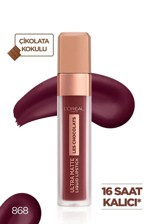 L'Oréal Paris Likit Mat Ruj - Les Macarons Ultra Matte Liquid Lipstick 868 - Cacao Crush