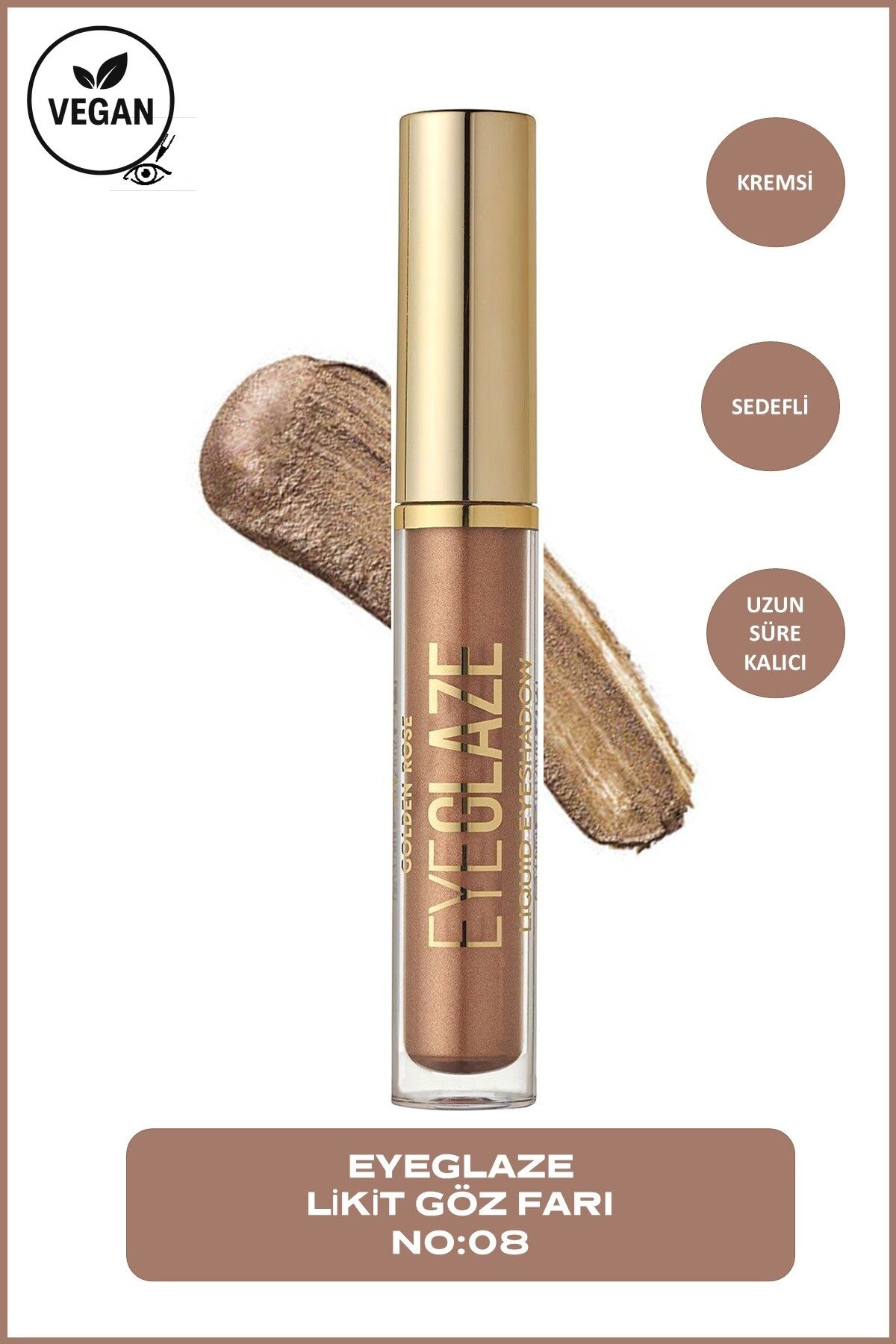 Eye Glaze Liquid Eyeshadow 08 Rosy Brown Likit Far 3,5 ml