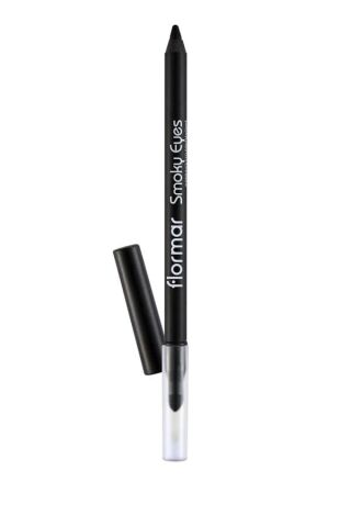 Flormar Smoky Eyes Mat Bitişli & Sünger Başlıklı Göz Kalemi 001 Carbon Black