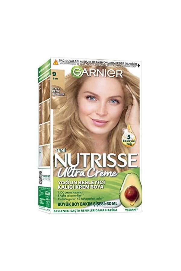 Garnier  Nutrisse Yoğun Besleyici Kalıcı Krem Saç Boyası 9 Sarı