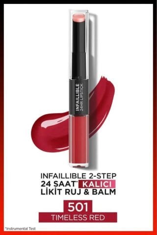 L'oréal Paris Infaillible 2-step 24 Saat Kalıcı Likit Ruj & Balm - 501 Timeless Red