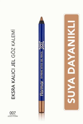 Flormar Suya Dayanıklı Işıltılı Jel Göz Kalemi- Glamour Eyes Gel Pencil -007 Gold Storm