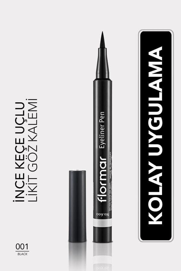 Flormar Yarı Mat Bitişli Eyeliner (SİYAH) - Eyeliner Pen - 001 Black