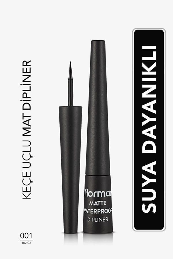 Flormar Suya Dayanıklı Mat Dipliner (SİYAH) - Waterproof Dipliner - 001 Black