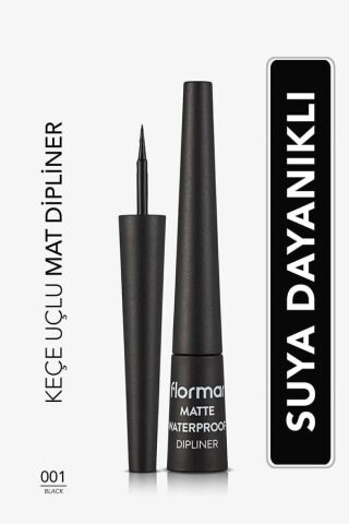Flormar Suya Dayanıklı Mat Dipliner (SİYAH) - Waterproof Dipliner - 001 Black