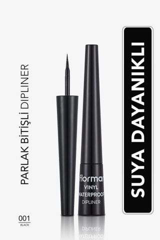 Flormar Suya Dayanıklı Parlak Dipliner (SİYAH) - Waterproof Dipliner - 001 Black