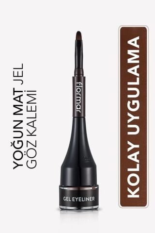 Flormar Özel Fırça Başlıklı Yoğun Pigmentli Mat Jel Eyeliner-gel Eyeliner-003 Bole
