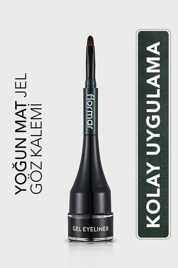 Flormar Özel Fırça Başlıklı Yoğun Pigmentli Mat Jel Eyeliner (YEŞİL) - Gel Eyeliner - 004