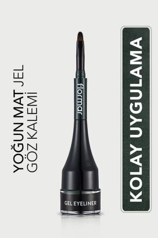 Flormar Özel Fırça Başlıklı Yoğun Pigmentli Mat Jel Eyeliner (YEŞİL) - Gel Eyeliner - 004