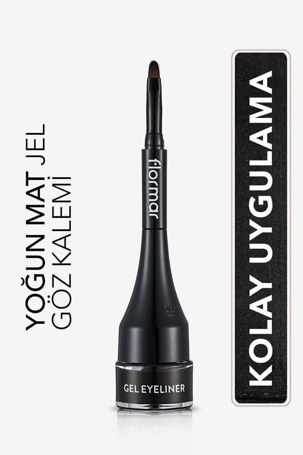 Flormar Özel Fırça Başlıklı Yoğun Pigmentli Mat Jel Eyeliner-gel Eyeliner-001 Gel Black