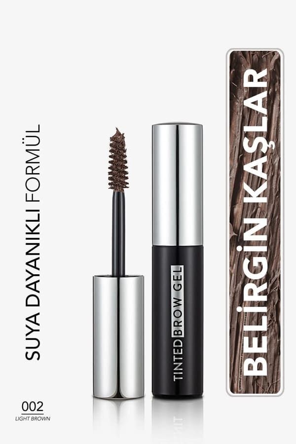 Flormar Sudan Etkilenmeyen Kaş Maskarası (AÇIK KAHVE) - Tinted Brow Gel - 002 Light Brown