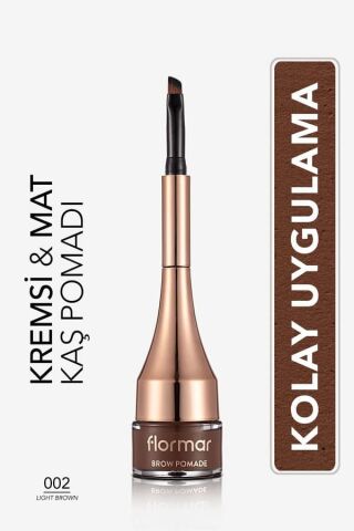 Flormar Yoğun Pigmentli Kalıcı Kaş Pomadı - Brow Pomade - 002 Light Brown