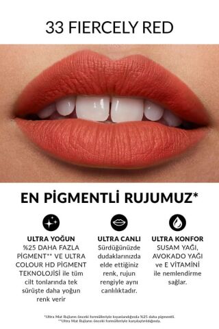 Avon Ultra Mat Ruj - Fiercely Red