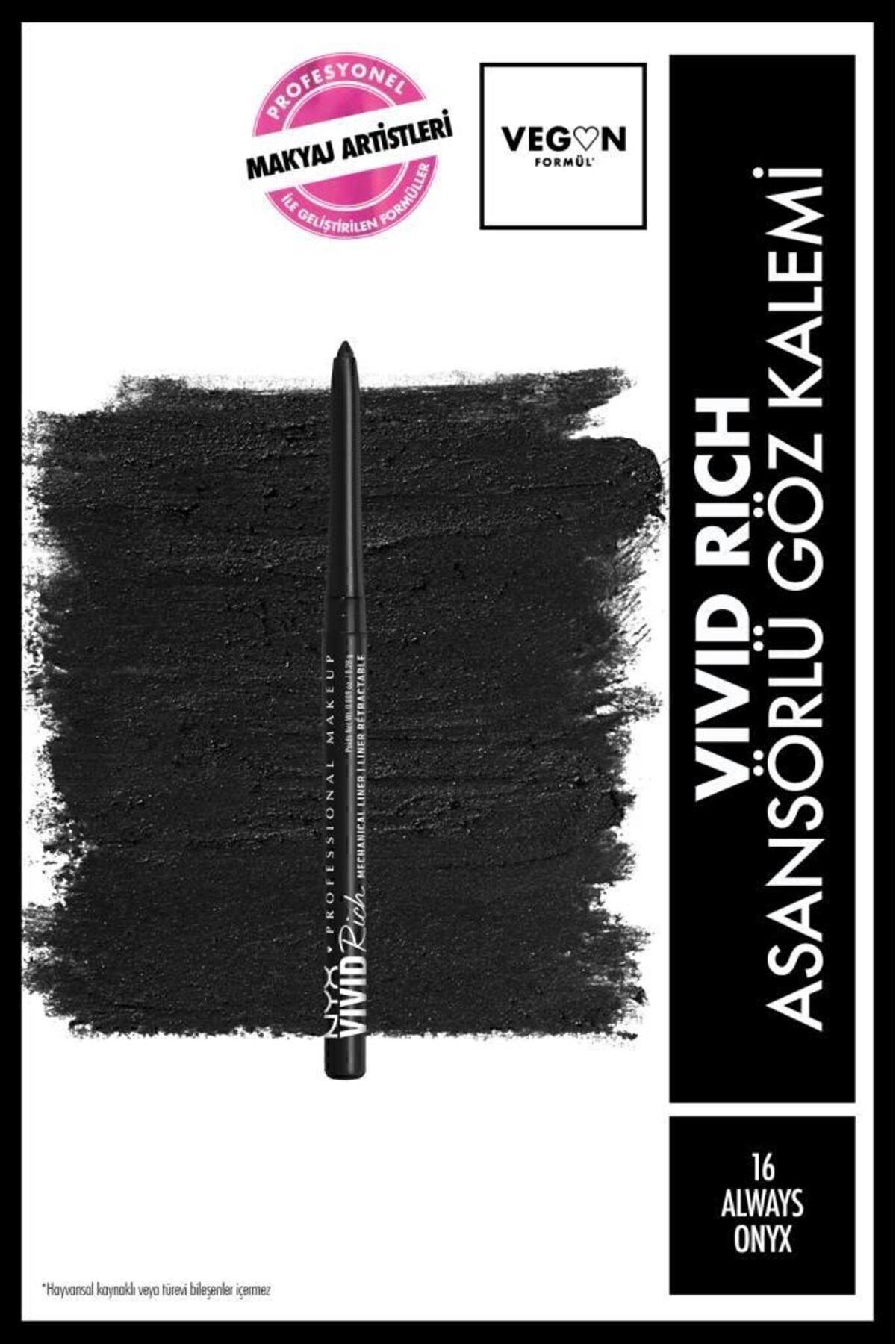 NYX Professional Makeup Vivid Rich Asansörlü Göz Kalemi - 16 Always Onyx