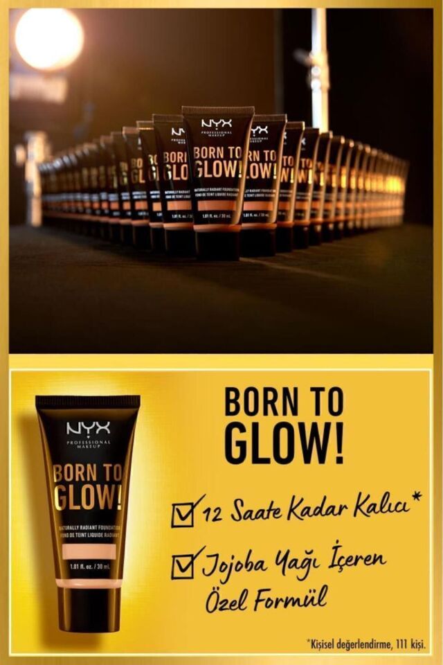 NYX Professional Makeup Born To Glow! Naturally Radıant Foundatıon 7.5 - Soft Beige