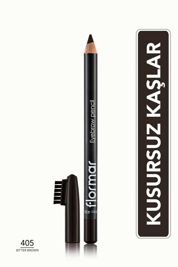 Flormar Kapağı Fırçalı Kaş Kalemi (Kahve) - Eyebrow Pencil - 405 Bitter Brown