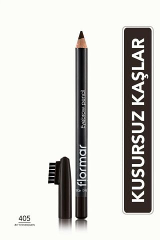 Flormar Kapağı Fırçalı Kaş Kalemi (Kahve) - Eyebrow Pencil - 405 Bitter Brown