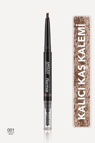 Flormar Açılı Kaş Kalemi Ve Kaş Fırçası (bej) - Angled Brow Pencil - 001 Beige