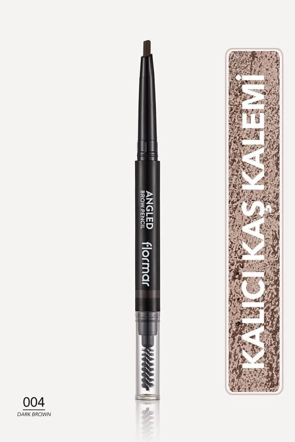 Flormar İki Uçlu Açılı Kaş Kalemi ve Kaş Fırçası (Koyu Kahve) - Angled Brow Pencil - 004