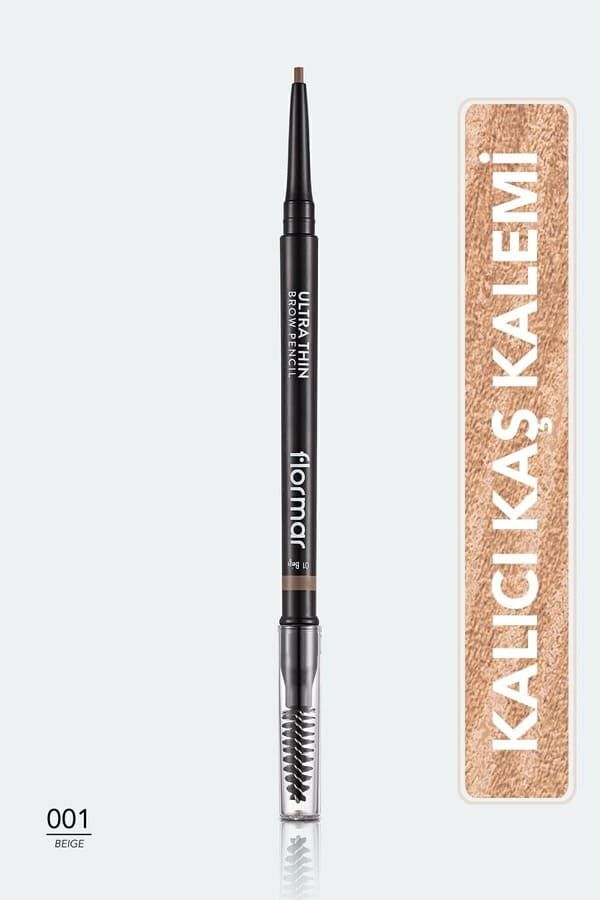 FlormarTsrm Kaş Kalemi & Fırçası - Ultra Thin Brow Pencil - 001 Beige
