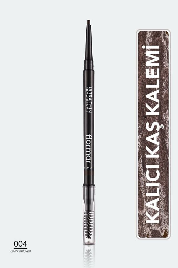 Flormar Kaş Kalemi & Fırçası - Ultra Thin Brow Pencil - 004 Dark Brown