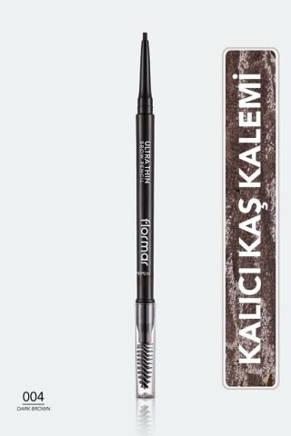Flormar Kaş Kalemi & Fırçası - Ultra Thin Brow Pencil - 004 Dark Brown