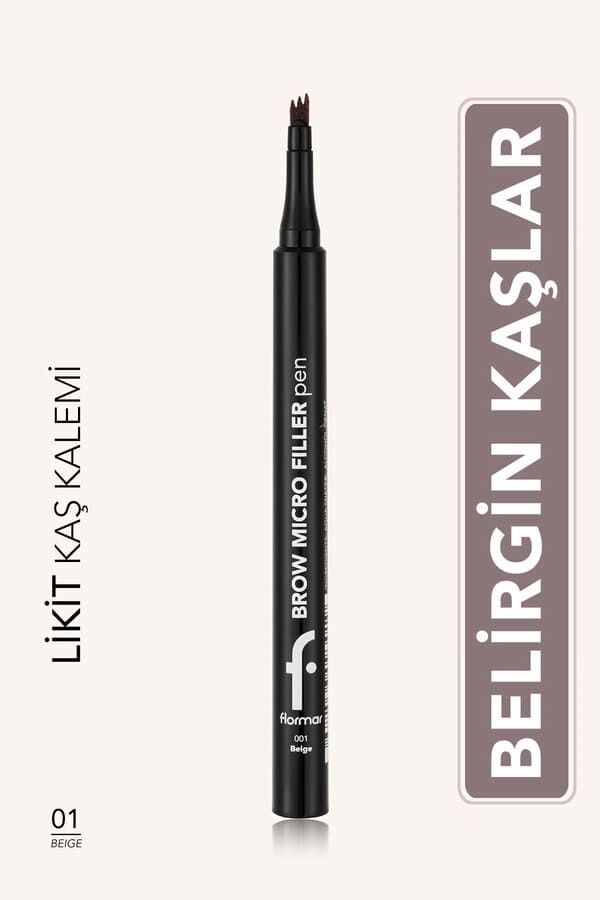 Flormar Brow Micro Filler Tarayıcı Keçe Uçlu Kaş Kalemi 01 Beige