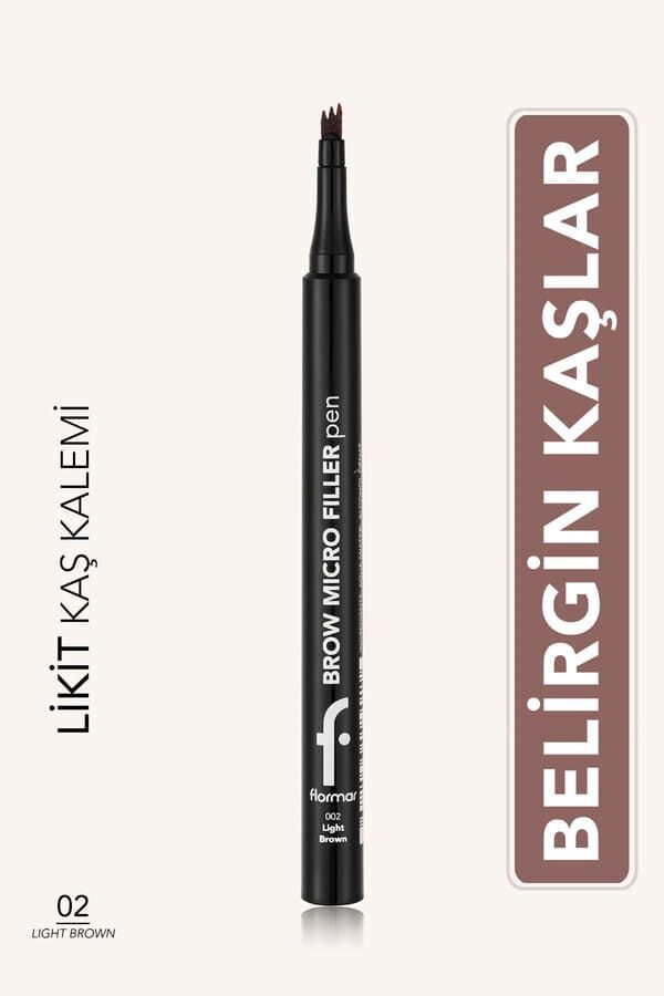 Flormar Brow Micro Filler Tarayıcı Keçe Uçlu Kaş Kalemi 02 Light Brown