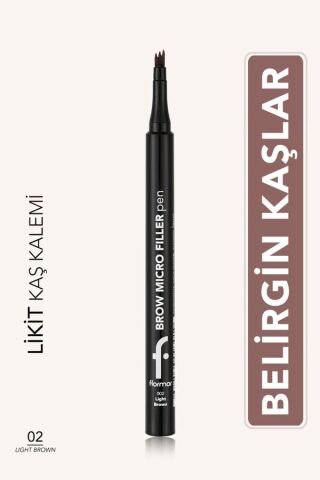 Flormar Brow Micro Filler Tarayıcı Keçe Uçlu Kaş Kalemi 02 Light Brown