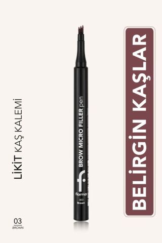 Flormar Brow Micro Filler Tarayıcı Keçe Uçlu Kaş Kalemi 03 Brown