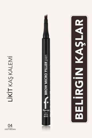 Flormar Brow Micro Filler Tarayıcı Keçe Uçlu Kaş Kalemi 04 Deep Brown
