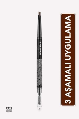 Flormar Triple Brow 3'ü 1 Arada Kremsi Dokulu Kaş Makyaj Kalemi - 003 Coffee