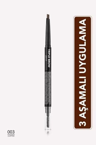 Flormar Triple Brow 3'ü 1 Arada Kremsi Dokulu Kaş Makyaj Kalemi - 003 Coffee