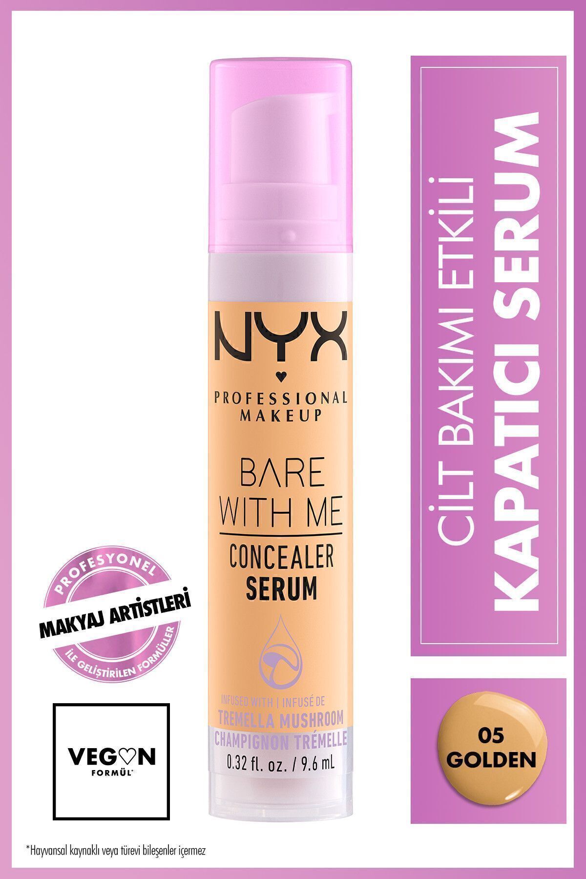 NYX Professional Makeup Bare With Me Kapatıcı Serum 05 Golden Concealer