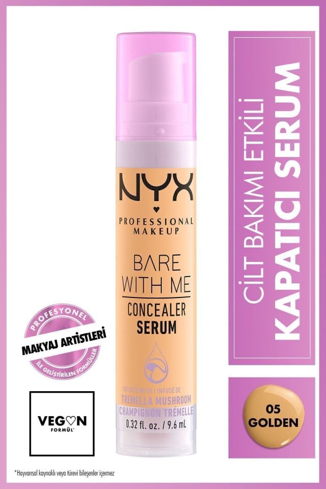 NYX Professional Makeup Bare With Me Kapatıcı Serum 05 Golden Concealer