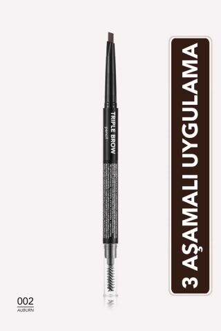 Flormar Triple Brow 3'ü 1 Arada Kremsi Dokulu Kaş Makyaj Kalemi - 002 Auburn