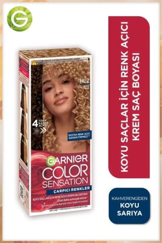 Garnier Çarpıcı Renkler, HL2 Koyu Sarı, Renk Açıcı Krem Saç Boyası, Demikit
