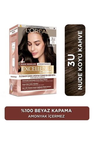 L'Oréal Paris Excellence Creme Nude Renkler Saç Boyası – 3u Nude Koyu Kahve