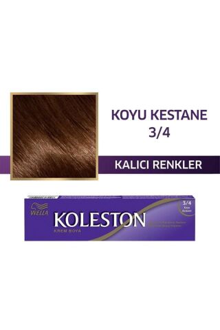 Koleston Single Tüp Saç Boyası 3/4 Koyu Kestane