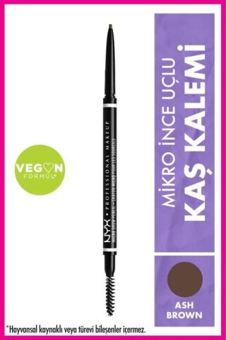 NYX Professional Makeup Ultra İnce Kaş Kalemi - Micro Brow Pencil Ash Brown