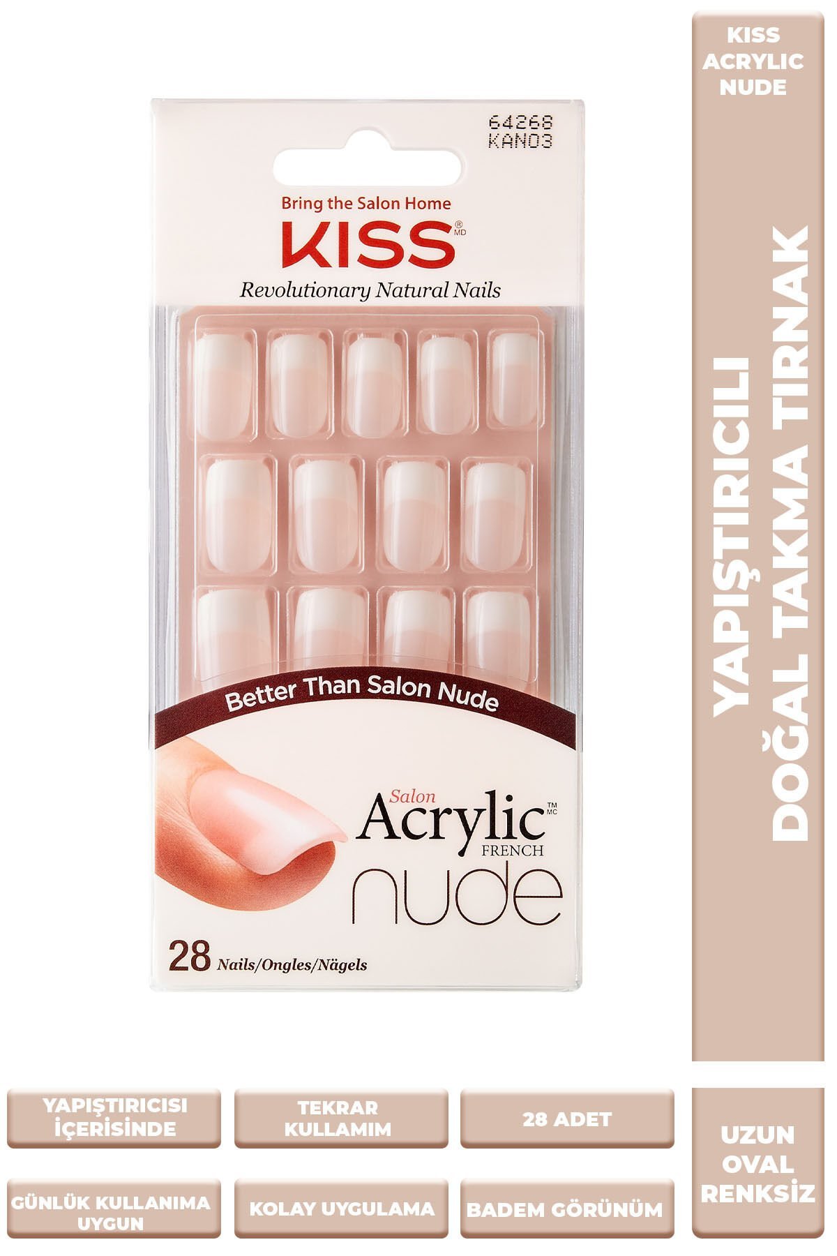 Takma Tırnak Seti Tırnak Yapıştırıcılı - Kan03c. - 731509642681