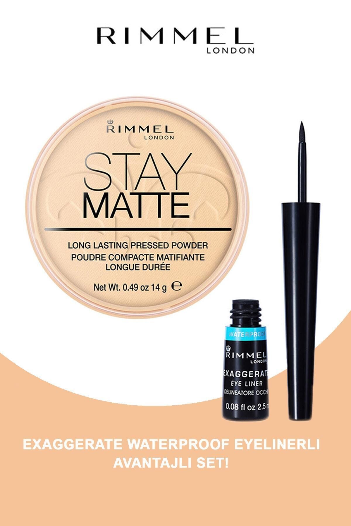 Stay Matte Powder 001 - Transparent + Siyah Eyeliner - Exaggerate Waterproof Eyeliner