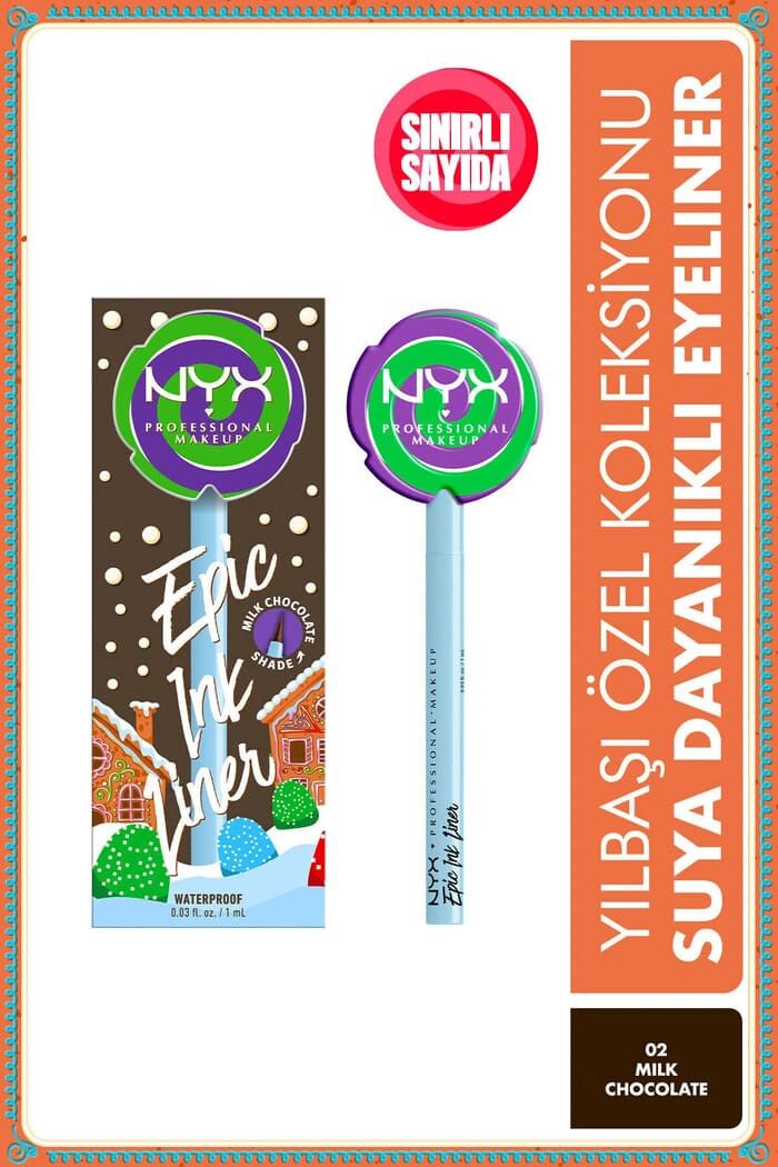 NYX Professional Makeup Holiday Özel Koleksiyonu Candy Swirl Eyeliner – Milk Chocolate