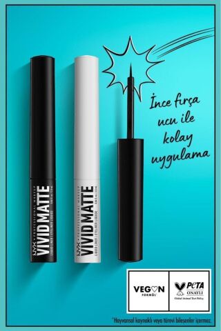 NYX Professional Makeup Vivid Matte Likit Eyeliner - Beyaz