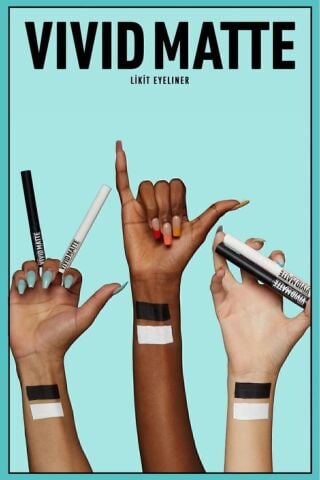 NYX Professional Makeup Vivid Matte Likit Eyeliner - Beyaz