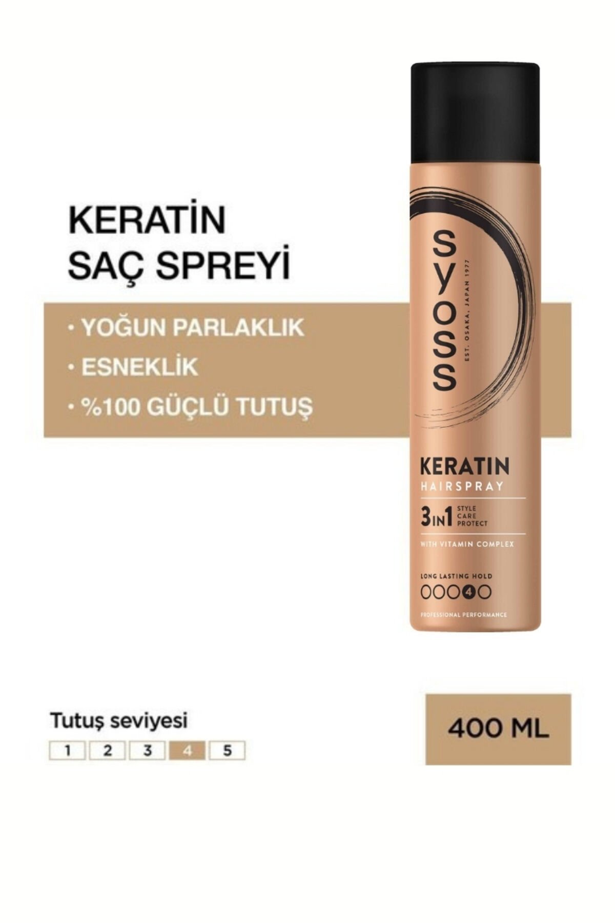 Syoss Styling Keratin  Güçlü Tutuş Saç Spreyi 400 ml Normal Saçlar