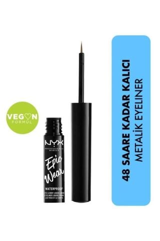 NYX Professional Makeup Eyeliner - Epic Wear Metallic Liquid Liner Brown Metal