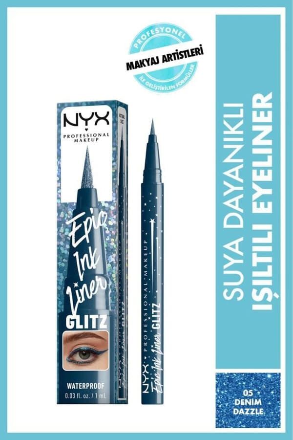 NYX Professional Makeup Epic Ink Liner Glitz Eyeliner - Denim Dazzle