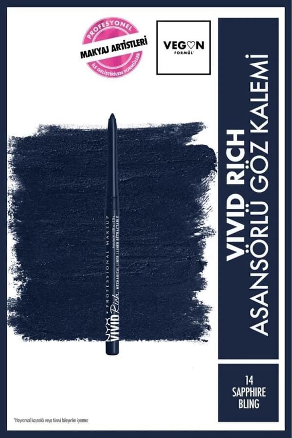 NYX Professional Makeup Vivid Rich Asansörlü Göz Kalemi - 14 Sapphire Bling